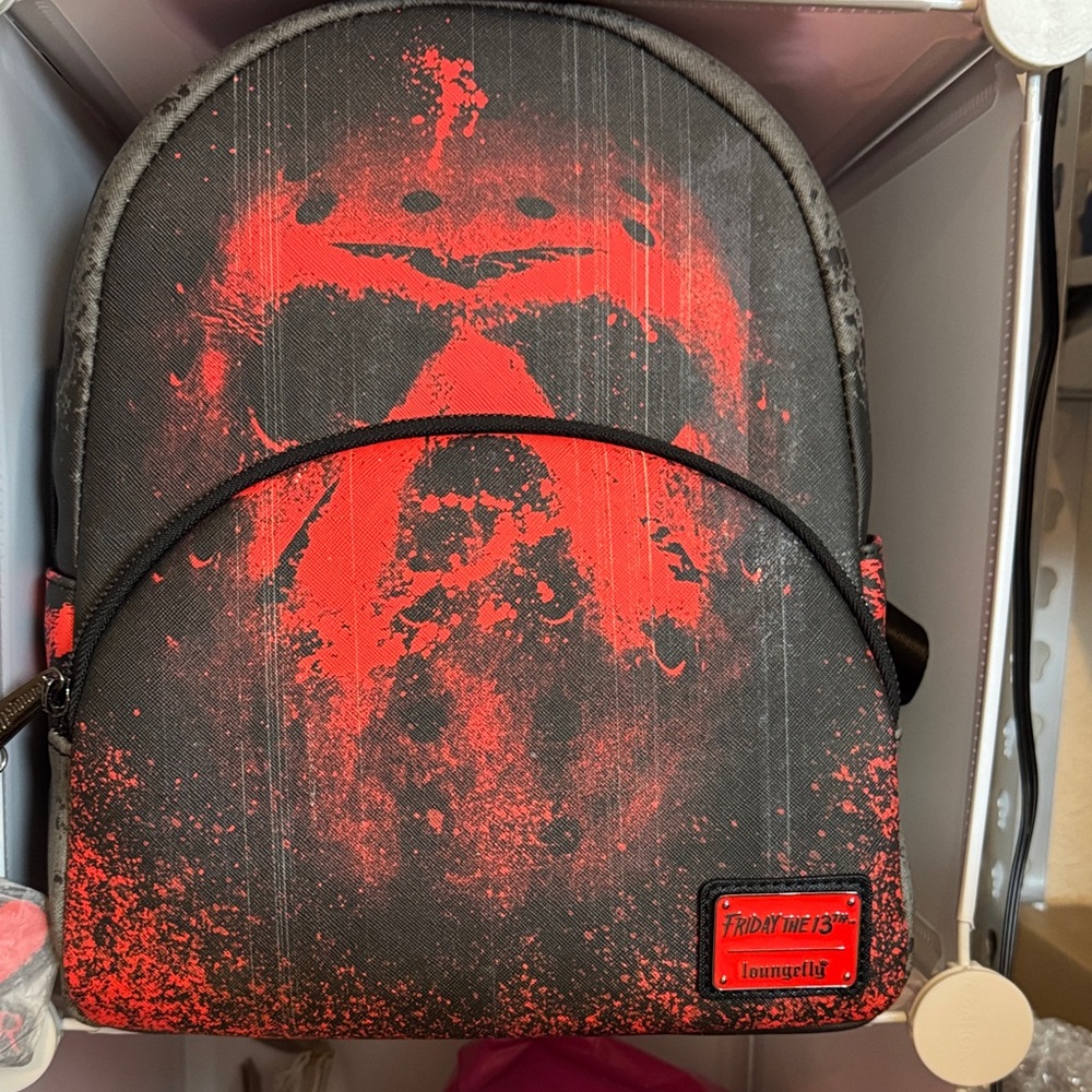 Loungefly Black and Red Graphic Backpack